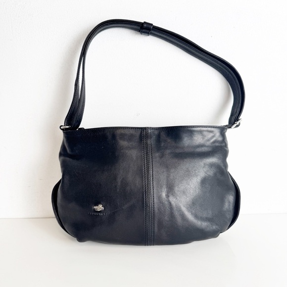 Bruno Rossi Black Leather Shoulder Bag - Picture 1 of 9
